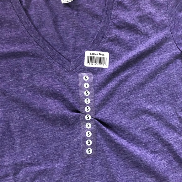 Women’s Anvil Purple V-Neck Short Sleeve T-Shirt - Picture 3 of 6